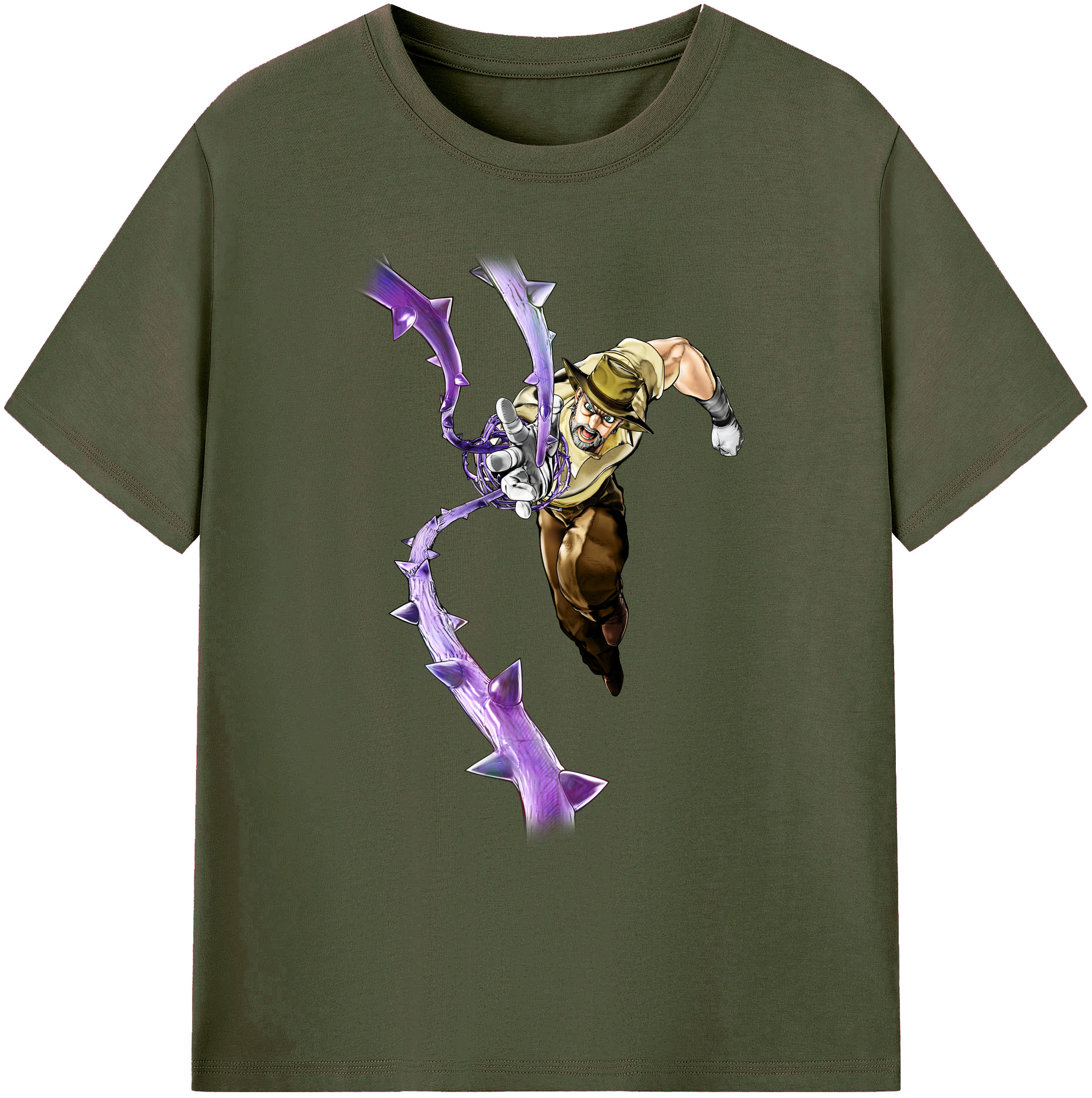 （画像用） ジョジョの奇妙な冒険 ジョセフ?ジョースター JoJo's Bizarre Adventure Joseph Joestar 綿100％ メンズ半袖Tシャツ｜肌触りやわらか＆通気性